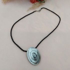 Hdmarketim Doğal Sedef Taşlı Çiçek Tasarım Kolye