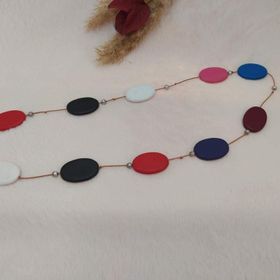 Hdmarketim El Yapımı Ahşap Pastel Renklerle Tasarlanmış Trend Kolye