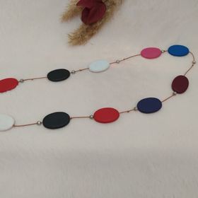 Hdmarketim El Yapımı Ahşap Pastel Renklerle Tasarlanmış Trend Kolye