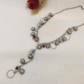 Hdmarketim Kadın Kolye Metalik Renk Renkli Boncuklu Tasarım Kolye