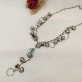 Hdmarketim Kadın Kolye Metalik Renk Renkli Boncuklu Tasarım Kolye
