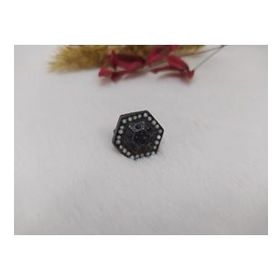Hdmarketim Kadın Yüzük Otantik Eskitme Tasarım Taşlı Füme Renk Yüzük