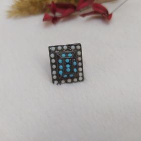 Hdmarketim Kadın Yüzük Otantik Eskitme Tasarım Taşlı Füme Renk Yüzük