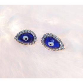 Hdmarketim Nazar Boncuklu Swarovski Taşlı Bijuteri Damla Küpe