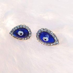 Hdmarketim Nazar Boncuklu Swarovski Taşlı Bijuteri Damla Küpe