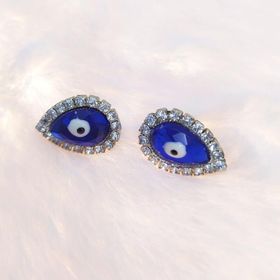 Hdmarketim Nazar Boncuklu Swarovski Taşlı Bijuteri Damla Küpe