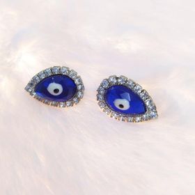 Hdmarketim Nazar Boncuklu Swarovski Taşlı Bijuteri Damla Küpe