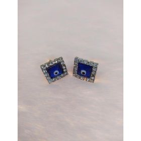 Hdmarketim Nazar Boncuklu Swarovski Taşlı Bijuteri Kare Küpe