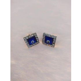 Hdmarketim Nazar Boncuklu Swarovski Taşlı Bijuteri Kare Küpe