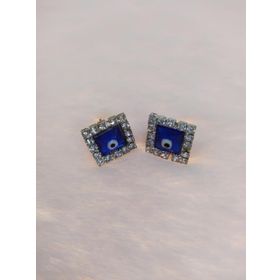 Hdmarketim Nazar Boncuklu Swarovski Taşlı Bijuteri Kare Küpe