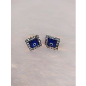Hdmarketim Nazar Boncuklu Swarovski Taşlı Bijuteri Kare Küpe