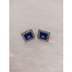 Hdmarketim Nazar Boncuklu Swarovski Taşlı Bijuteri Kare Küpe