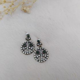 Hdmarketim Otantik Osmanlı Motifli Swarovski Taşlı Işıltılı Hürrem Sultan Eskitme Yeşil Küpe