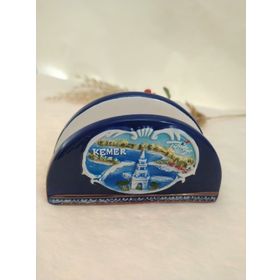 Hdmarketim Otantik Seramik Kemer Temalı El İşi Boyama Peçetelik