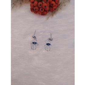 Hdmarketim Otantik Swarovski Taşlı Sallantılı Hamsa Figürlü Beyaz Küpe