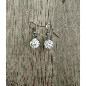 Hdmarketim Şambala Model Swarovski Taşlı Beyaz Sallantılı Küpe