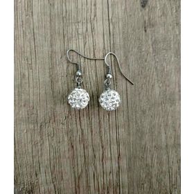 Hdmarketim Şambala Model Swarovski Taşlı Beyaz Sallantılı Küpe