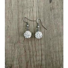 Hdmarketim Şambala Model Swarovski Taşlı Beyaz Sallantılı Küpe