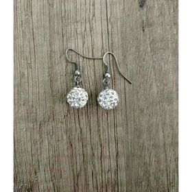 Hdmarketim Şambala Model Swarovski Taşlı Beyaz Sallantılı Küpe