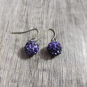 Hdmarketim Şambala Model Swarovski Taşlı Lila Sallantılı Küpe
