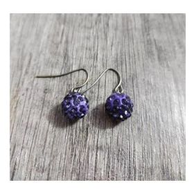 Hdmarketim Şambala Model Swarovski Taşlı Lila Sallantılı Küpe