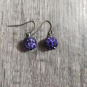 Hdmarketim Şambala Model Swarovski Taşlı Lila Sallantılı Küpe