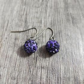 Hdmarketim Şambala Model Swarovski Taşlı Lila Sallantılı Küpe