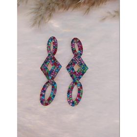 Hdmarketim Swarovski Karışık Taşlı Sallantılı Doğal Temalı Küpe