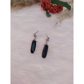 Hdmarketim Swarovski Siyah Işıltılı Taşlı Sallantılı Küpe