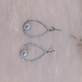 Hdmarketim Swarovski Taşlı İnci Doğal Taşlı Küpe