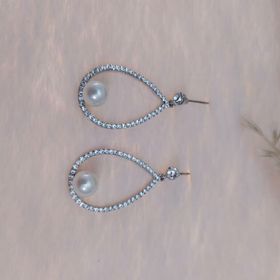 Hdmarketim Swarovski Taşlı İnci Doğal Taşlı Küpe