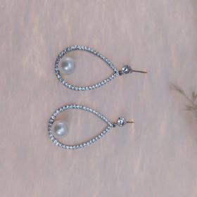 Hdmarketim Swarovski Taşlı İnci Doğal Taşlı Küpe