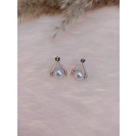 Hdmarketim Swarovski Taşlı İncili Doğa Temalı Küpe