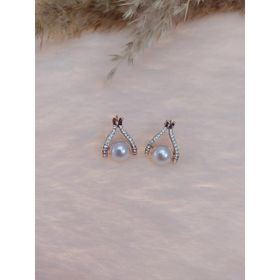Hdmarketim Swarovski Taşlı İncili Doğa Temalı Küpe