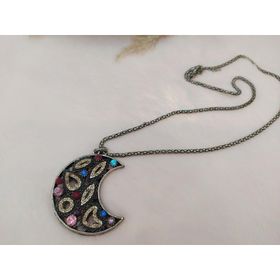 Hdmarketim Swarovski Taşlı Moda Tasarım Ay Model Kolye