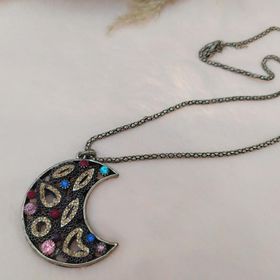 Hdmarketim Swarovski Taşlı Moda Tasarım Ay Model Kolye
