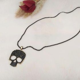 Hdmarketim Swarovski Taşlı Punisher Kurukafa Tema Tasarım Kolye