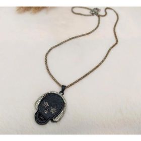 Hdmarketim Swarovski Taşlı Punisher Kurukafa Tema Tasarım Kolye