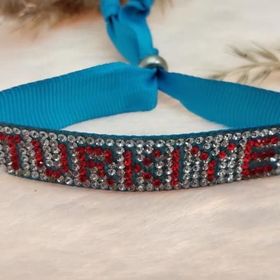 Hdmarketim Swarovski Taşlı Türkiye Yazılı Ayarlanabilir Bileklik