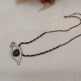 Hdmarketim Swarovski Yeşil Zümrüt Renk Herşeyi Gören Göz Kolye
