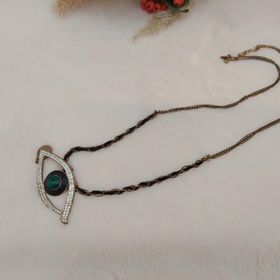 Hdmarketim Swarovski Yeşil Zümrüt Renk Herşeyi Gören Göz Kolye