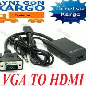 HDMI To Vga Kablosu Çevirici Dönüştürücü