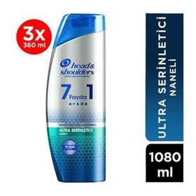 Head & Shoulders 7 Fayda 1 Arada Serinletici Naneli Kepeğe Karşı Etkili 3x360 ml Şampuan