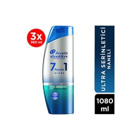 Head & Shoulders 7 Fayda 1 Arada Serinletici Naneli Kepeğe Karşı Etkili 3x360 ml Şampuan