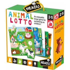 Headu 22847 2-5 Yaş Animal Lotto Montessori Puzzle Oyunu