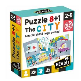 Headu 8 1 2-5 Yaş Çift Taraflı Şehrim Puzzle