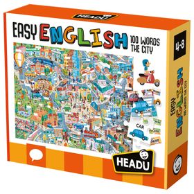 Headu It21000 100 İngilizce Kelimeli Şehir Yapbozu 4-8 Yaş