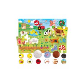 Headu Tactile Kabartma Boyalı 21 Parça Çiftlik Puzzle