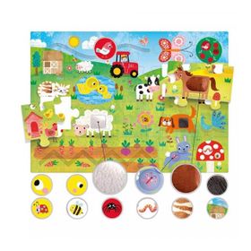 Headu Tactile Kabartma Boyalı 21 Parça Çiftlik Puzzle