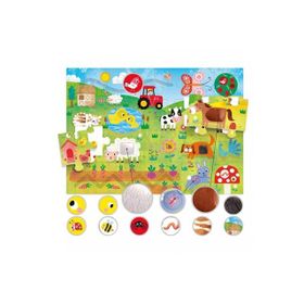 Headu Tactile Kabartma Boyalı 21 Parça Çiftlik Puzzle